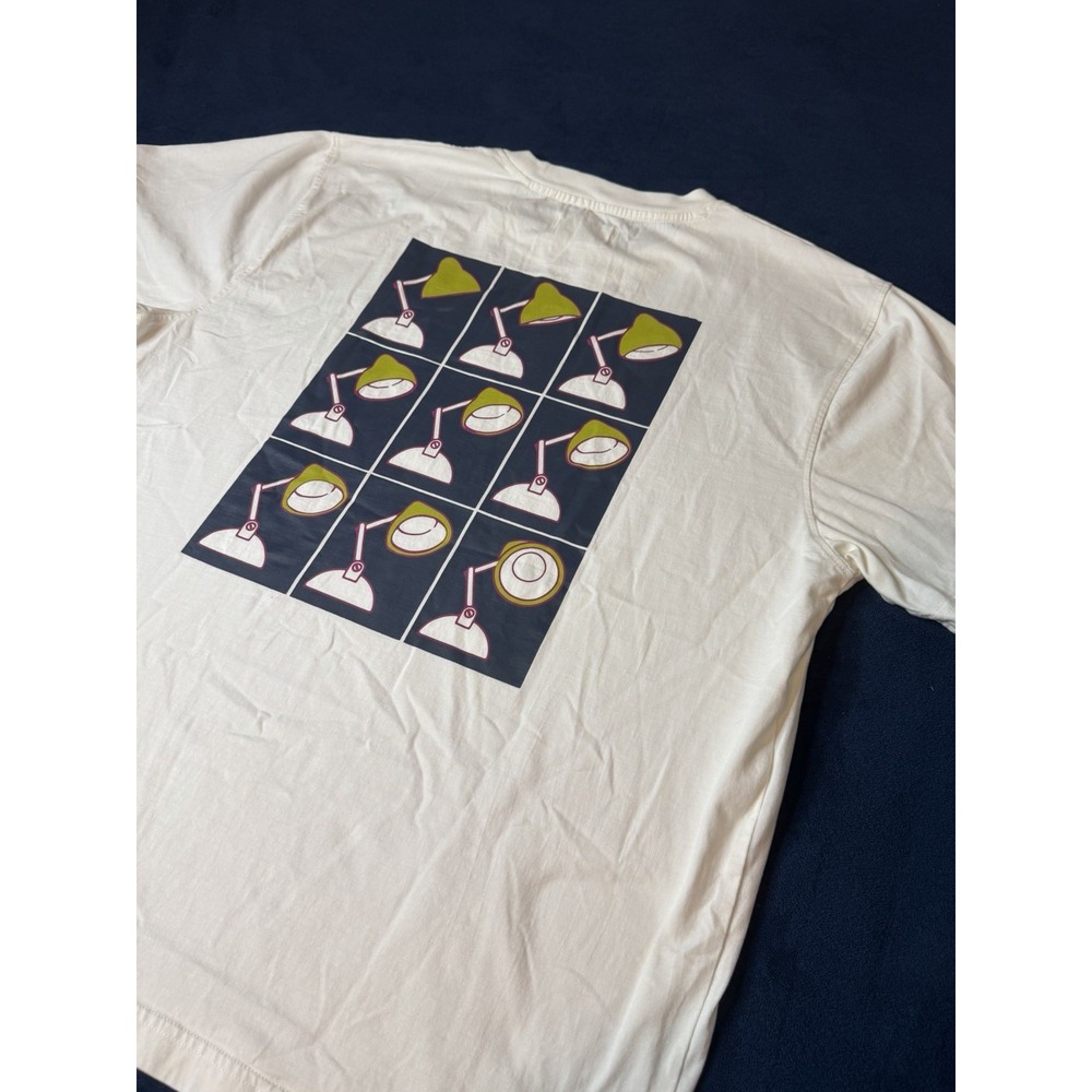 Far Afield Graphic Pixar Luxo Jr Lamp T Shirt Adult Sz L White British Attire